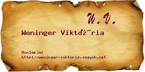 Weninger Viktória névjegykártya